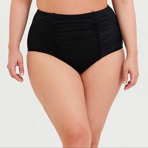 TORRID ruched high waist bikini swim bottoms, 3X.